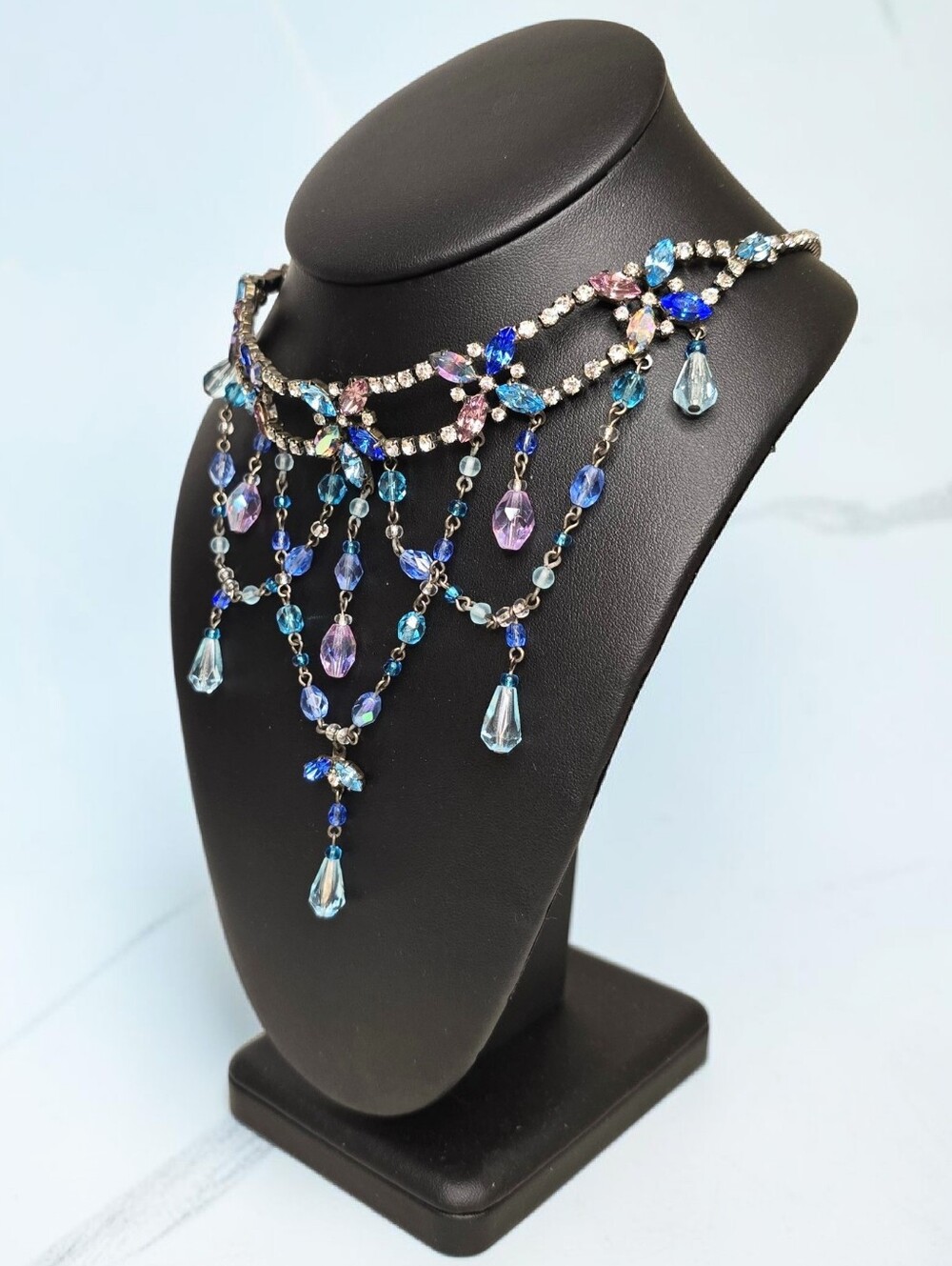 Nicky Butler Crystal Choker Bib Necklace - Picture 4 of 6